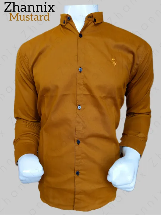 Mustard%20Color%20Shamrey%20Fabric%20Shirt%20-%20Premium%20Quality,%20Comfortable%20&%20Versatile%20for%20Men,%20Women%20&%20Teens%20-%20Image%204