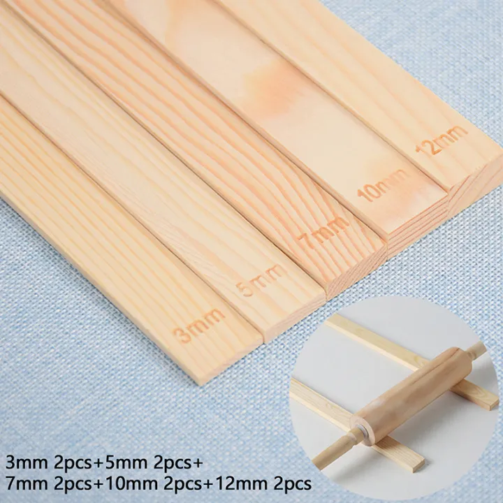 10Pcs 3/5/7/10/12MM Ceramic Clay Board Guide Pine Wood Strip Wooden ...