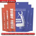 375/225/150/75PCS - Large mouthed dental floss stick, suitable for cleaning interdental spaces between large teeth. 