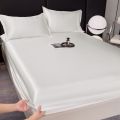 Satin Rayon Fitted Sheet Solid Color Mattress Cover With Elastic Band Bed Sheet High-End Home Hotel Bedding Fit Sheet. 