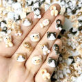 20Pcs Cartoon Cute Cat Head Butt Nail Art Charms Luminous Painting Small Fish Cat Resin Nail Decorations for DIY Hairpin Nails.