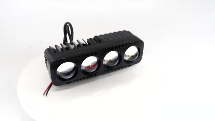 Motorcycle 4 Lens Led Headlight Spotlights High Brightness Motorcycle Driving Light Fog Lamp Motorbike Scooter Running Lamp 12V