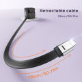 70W GaN Fast Charger with Type-C Retractable Cable 3 IN 1 PD3.0 QC4.0 PPS Fast Charging for IPhone 16 15 14  Tablet Laptop. 