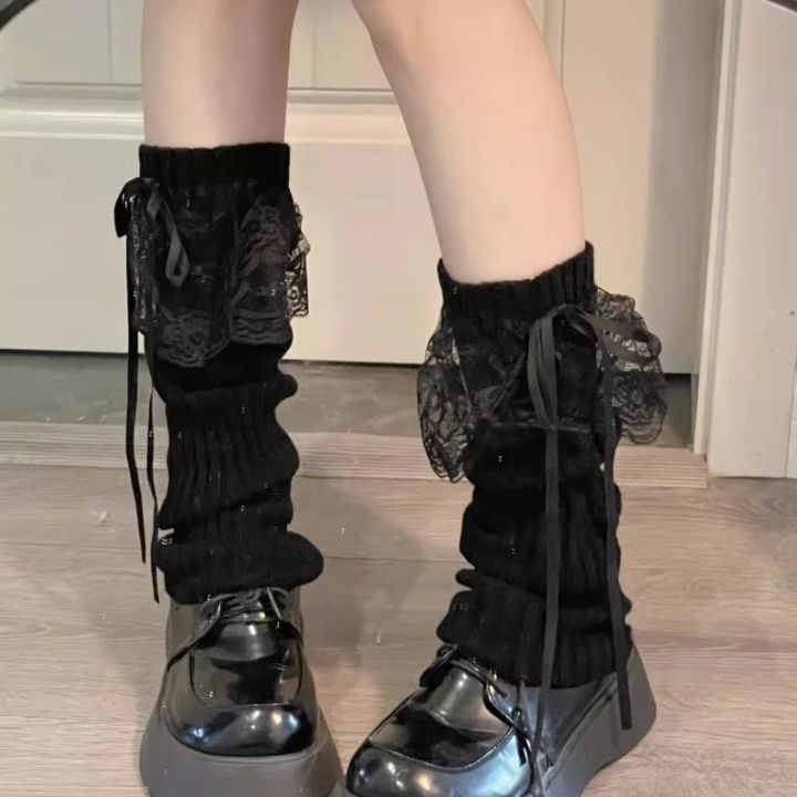 2025%20New%20Woman%20Leg%20Warmers%20Autumn%20and%20Winter%20Ribbon%20Lolita%20Black%20Knee%20Warmers%20Long%20Socks%20JK%20Knitted%20Girl%20White%20Leg%20Warmers%20-%20Image%207