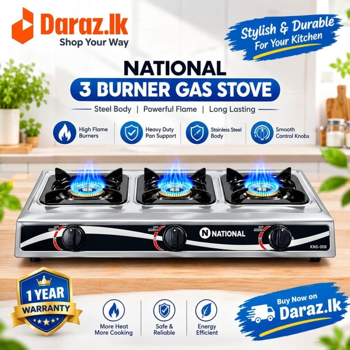High Quality Steel 3 Burner Gas Cooker