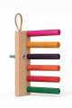 Colorful Wooden Bird Perch Stand – 6 Multicolor Rods Sitting Stand for Small Birds | Finch, Budgie, Lovebird, Canary, Parrotlet. 
