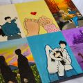 8x10 canvas painting.. handmade painting.. couple painting. 