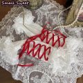 Ballet Goths Women‘s Y2K Girl Summer Lolita JK Bie Bow Sleeve Cover Half Finger Yarn Arm Warmers Wrist Cuffs Lace Ruffled Gloves.