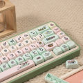 135 Keys Cute Pig keycaps MOA Profile PBT Round Green Keycap Sets for MX Mechanical Keyboard Keycaps. 