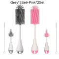 360 Degree Rotation 3 in 1 Silicone Baby Bottle Pacifier Brush Wash Water Cup Container Straw Cleaning Brush Set. 