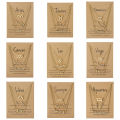 3Pcs/set 12 Zodiac Sign Necklaces Set For Women Constellation Pendant Chain Choker Birthday Jewelry With Cardboard Card. 