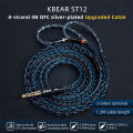 KBEAR ST12 IEM Cable 8 Core Silver-Plated Upgraded Cable With 3.5/4.4mm Plug Optional 2PIN/QDC/MMCX For KZ Earphone HIFI Headset. 