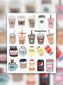 Chill Vibes Soft Drink Aesthetic Sticker Sheet. 