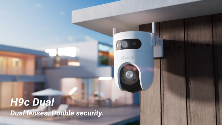 Ezviz by Hikvision H9C 5MP+5MP Dual Lens Wireless Wi-Fi IP Camera Outdoor Pan/Tilt 3K CCTV Security Camera | Co-Detection Tracking | AI-Powered Human/Vehicle Shape Detection | Color Night Vision | Weatherproof | Two-Way Talk| Supports Up to 512 GB Storage
