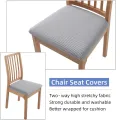 Stretch Jacquard Chair Seat Covers Chair Removable Washable Upholstered Dining Room Chair Seat Protector Cushion Slipcovers. 