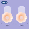 2 Pieces/Set of Circular Flower Shaped Women's Silicone Pull-Up Chest Patch Ultra-Thin Anti Convex Solid Adhesive Chest Patch. 