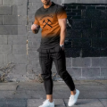 Summer Fashion Men's T-Shirt Suit Sportswear 3D Printed Sportswear Short Sleeved T-Shirt Long Pants Street Wear 2-Piece Set. 