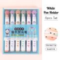 6 Pieces Set Kawaii Cat Paw Highlighter 6 Colors Slanted Tip Markers Liquid Ink for Student School Stationery Office Supplies. 