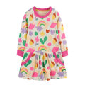 Jumping Meters 2-7T Rainbow Long Sleeve Girls Dresses Autumn Spring Fashion Embroidery Children's Clothes Party Frocks. 