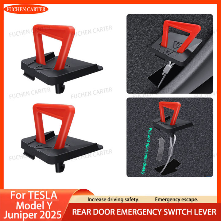 For Tesla ModelY Juniper 2025 Rear Door Emergency Handle Manual Door Release Emergency Safety Pull Rope Car Interior Accessories