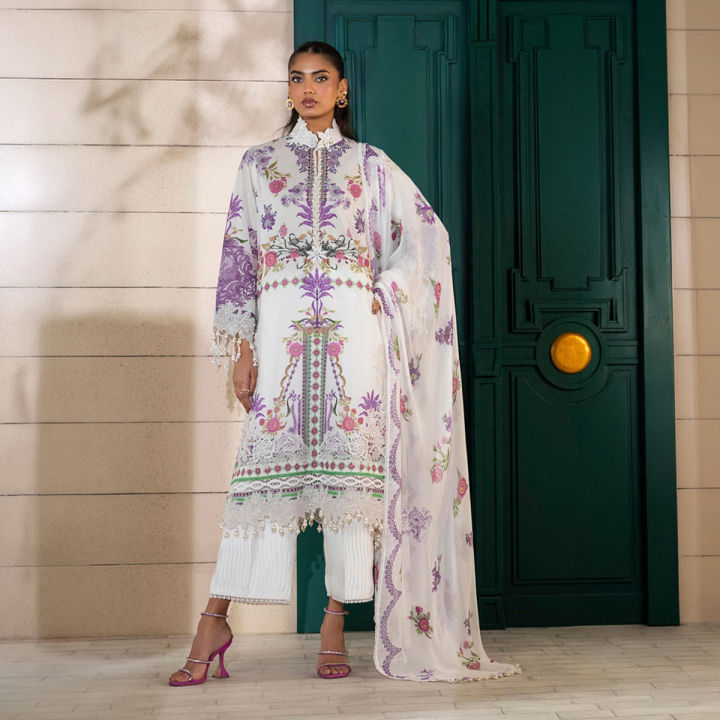 Sana Safinaz - Unstitched Fabric Muzlin'25 Vol-1 M251-019A-3CS- 3 PIECE Dress for women