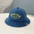 [Ready to ship] baby bucket hat Children 3 months-18 months round head: 48-49 cm plain cotton hat with embroidery letter ohaier Fashion Cap. 