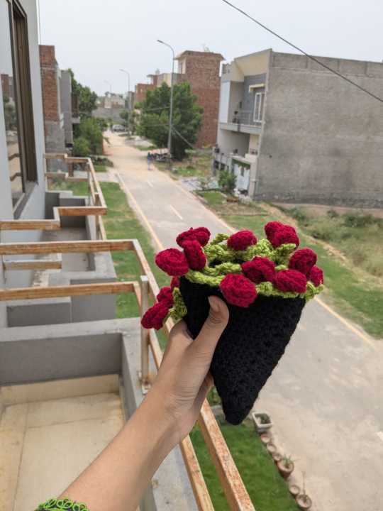 crochet rose boquet blanket