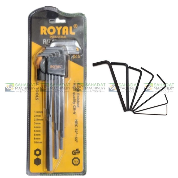 Allen key set Alengi set steel allen hex key wrench set  [Medium  size] Brand- Royal
