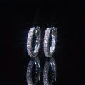 1pair Exquisite Synthetic Zircon Decor Hoop Earrings, Fashion Earrings For Men Women.