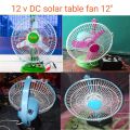 solar dc table fan 12 inches 12 volt. 