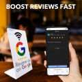 13.56Mhz programmable Google Review Card NFC station table NFC Google Reviews display bending card standing brand bracket. 