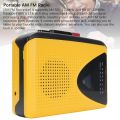 Cassette Tape Player Portable AM FM Radio Built in Microphone 3.5mm Headphone Jack with USB Cable for Original Song Recording.