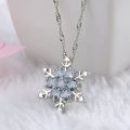 925 Sterling Silver Snowflake Necklace for Women, Winter Frozen Snow Flake Pendant Necklaces, Women Pendant. 
