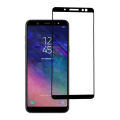 Samsung Galaxy A6 Plus Full Tempered Glass Screen Protector Full Coverage, Black Color Protection. 