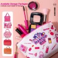 Pretend Play Makeup Kit Girls Realistic Eye Shadow Set Non-Toxic Role Play Toy with Cosmetic Bag  ONLY Models CAN NOT Use. 