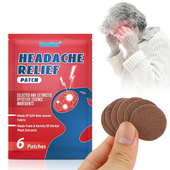6 Pcs/Bag Of Headache Relief Patch To Treat Migraine Dizziness Pain ...