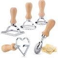 Ravioli Stamp Set,cookie Cutters with Wooden Handles and Grooved Edges,suitable for Ravioli, Pasta, Tortellini, Lasagna, Pierogi.