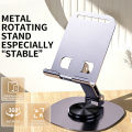 Foldable Universal Metal Phone Desk Stand Rotatable for Live Broadcasts And Lazy Height Adjustment Tablet Support. 