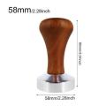 51mm/53mm/58mm Espresso Coffee Tamper Aluminum Coffee Distributor Leveler Tool Bean Press Hammer with Wooden Handle. 