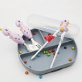 Dinosaur Style Children Practice Chopsticks, Baby Spoon/Fork Cutlery Storage Box Set, Suitable For 3-6 Years Old Eating Utensils.