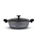 36CM Non Stick Wok KARAHI STIR PAN with A Glass LID and Double Handle. 