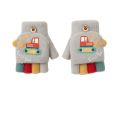 1 Pair Kids Boys Girls Cartoon Excavator Half Finger Flip Cover Winter Warm Gloves, Toddler Outdoor Knitted Cold-Proof Mittens. 