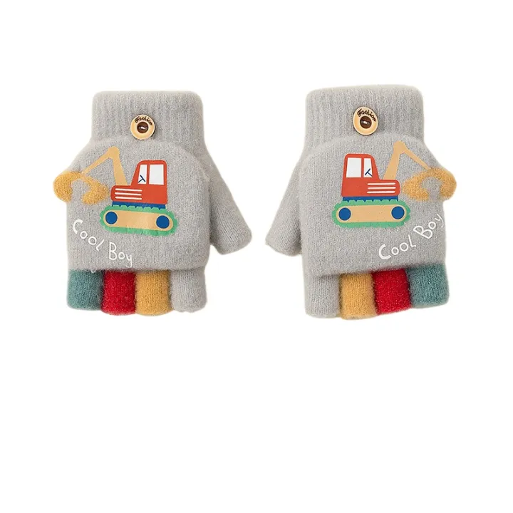 1%20Pair%20Kids%20Boys%20Girls%20Cartoon%20Excavator%20Half%20Finger%20Flip%20Cover%20Winter%20Warm%20Gloves,%20Toddler%20Outdoor%20Knitted%20Cold-Proof%20Mittens%20-%20Image%207