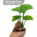 1pc Artificial Aquarium Plants Realistic Floating Leaves Sturdy Stem, Reptile Terrariums Low-Maintenance Water Tank Decoration.