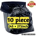 High Quality Black (45" X27") 10PCS Trash Bag / Poly Bag / Garbage Bag / Moyla Felar Bag / Polibag. 