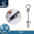 DNDYUJU 50-100X Strengthen Stainless Steel Quick Lock Snap Spring Clamp Buckle Lure Drop Rigs Connector for Fishing Accessories. 