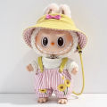 17cm Doll Clothes Standing Pendant Labubu Doll Replacement Set Cute Rainbow Top Plus Pink Hat Suitable for Labubu Clothing Set. 