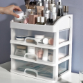 23.3cm wide 3 layer cosmetic display stand makeup organizer storage box with drawer-friendly. 