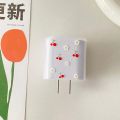 Colorful Cherry Flowers Case For Apple 18W/20W US Fast Charger Head Cover For iPhone 14/13/12 Data Cable Type C Cable Protection.