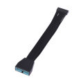 New Small Mini USB 3.0 19/20 Pin Internal Extension Header Adapter Cable Black Flat Wire Cable for Motherboard 5.9inch/15cm. 